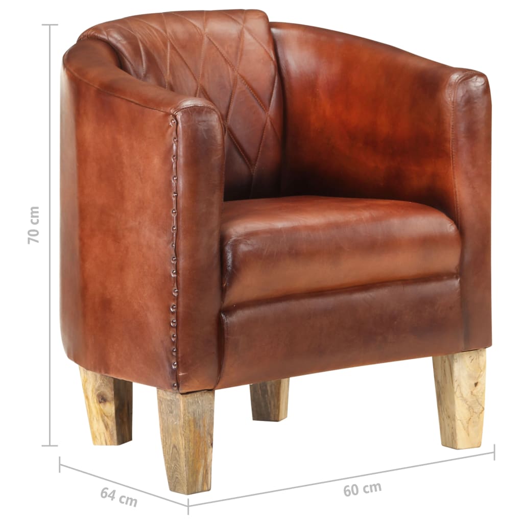 Sessel Braun Echtleder