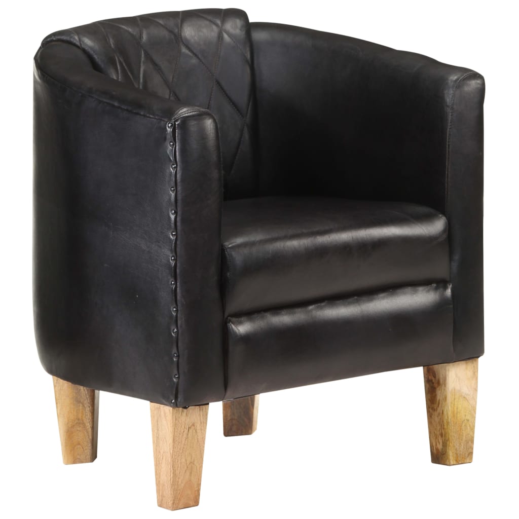 Sessel Schwarz Echtleder