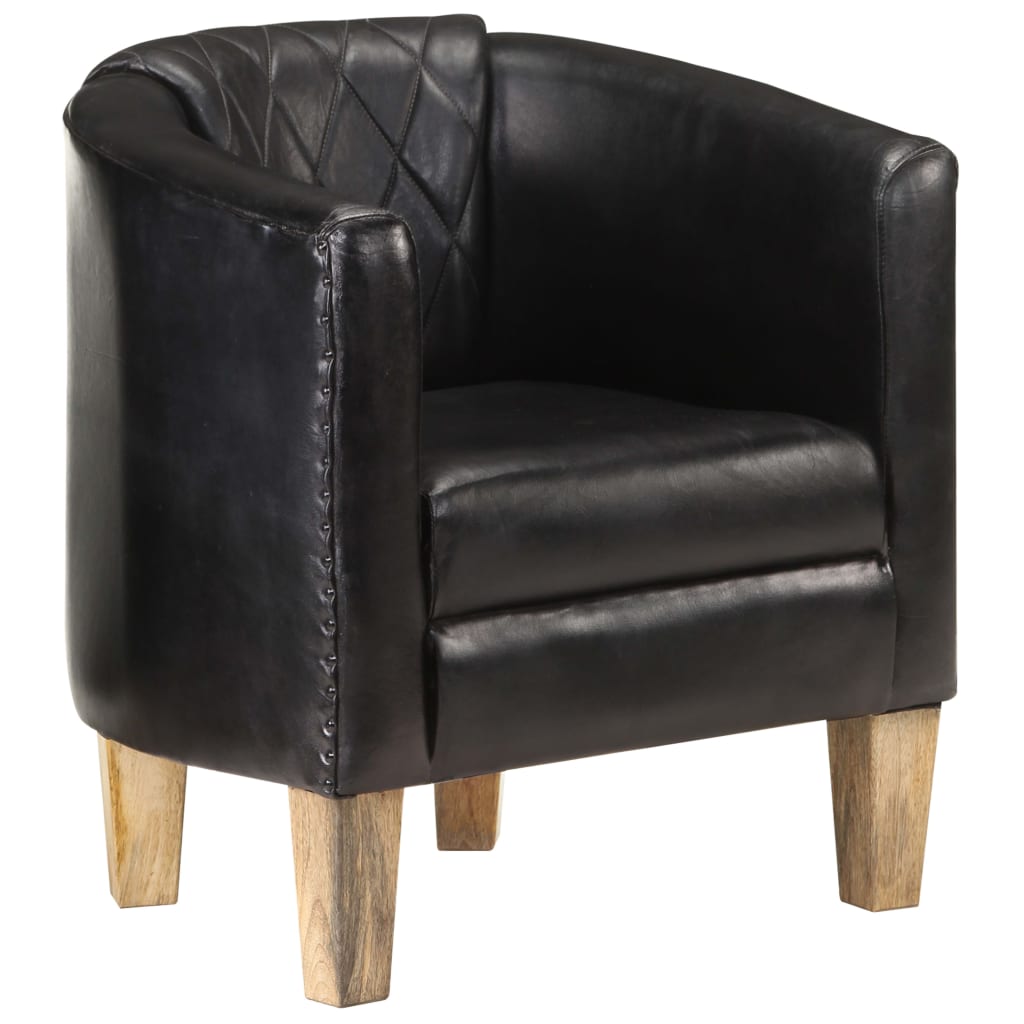 Sessel Schwarz Echtleder
