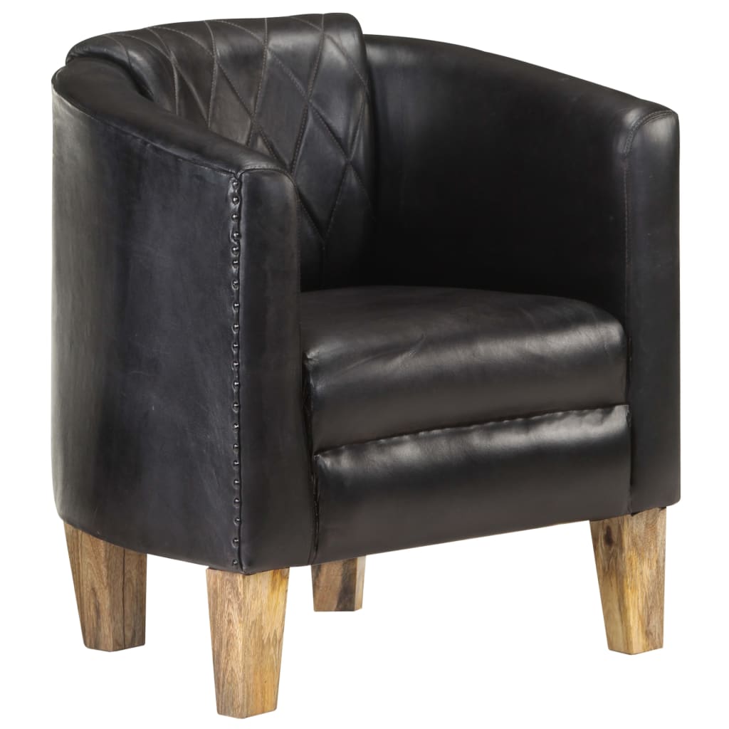 Sessel Schwarz Echtleder