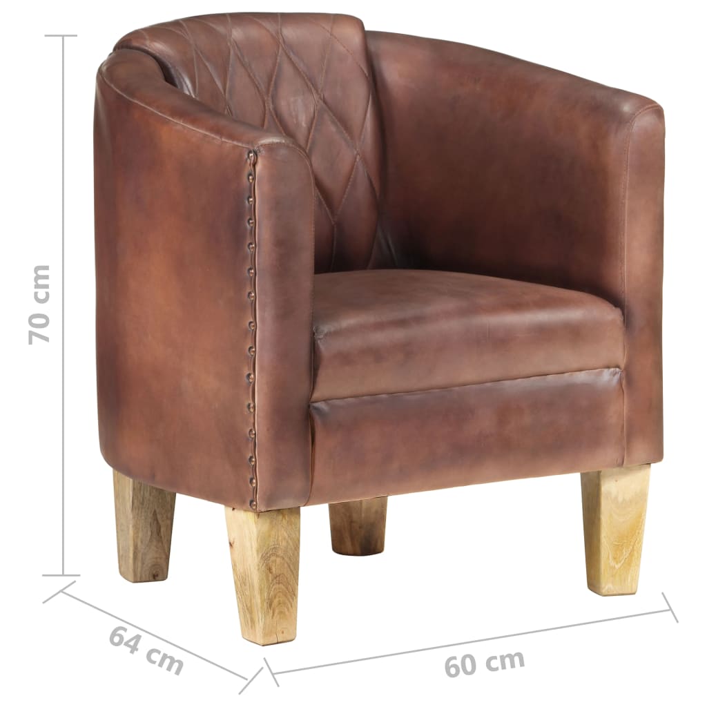 Sessel Braun Echtleder