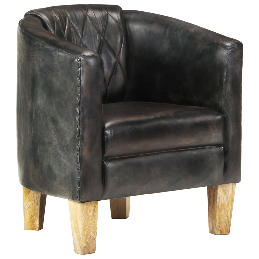 Sessel Grau Echtleder