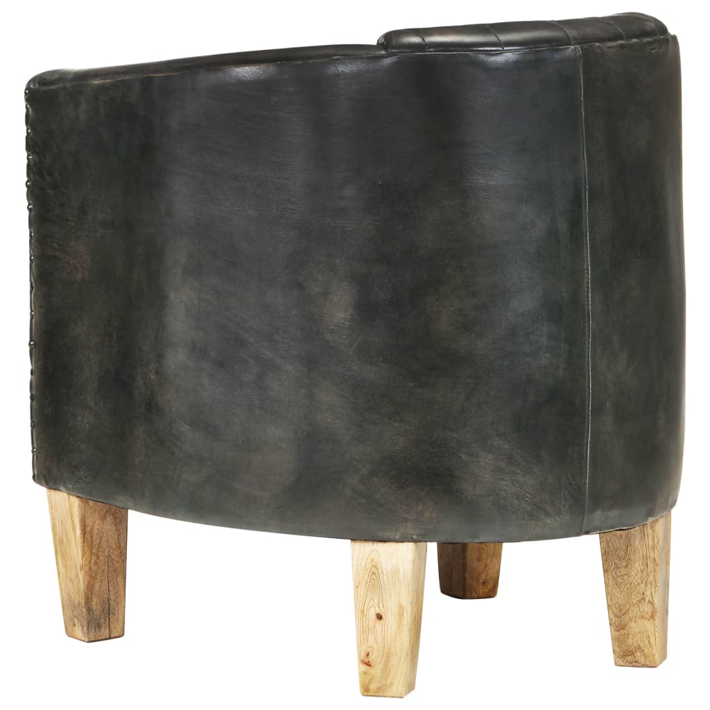 Sessel Grau Echtleder