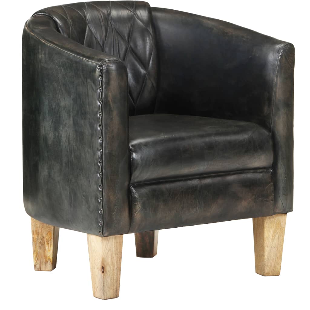 Sessel Grau Echtleder