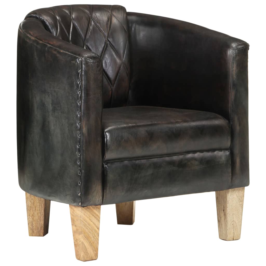 Sessel Grau Echtleder