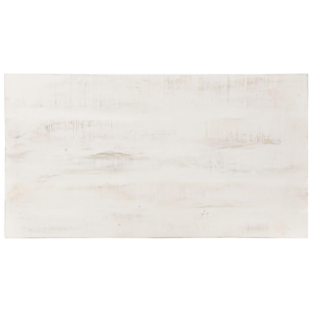 Table basse blanche 110x60x45 cm en bois de manguier massif