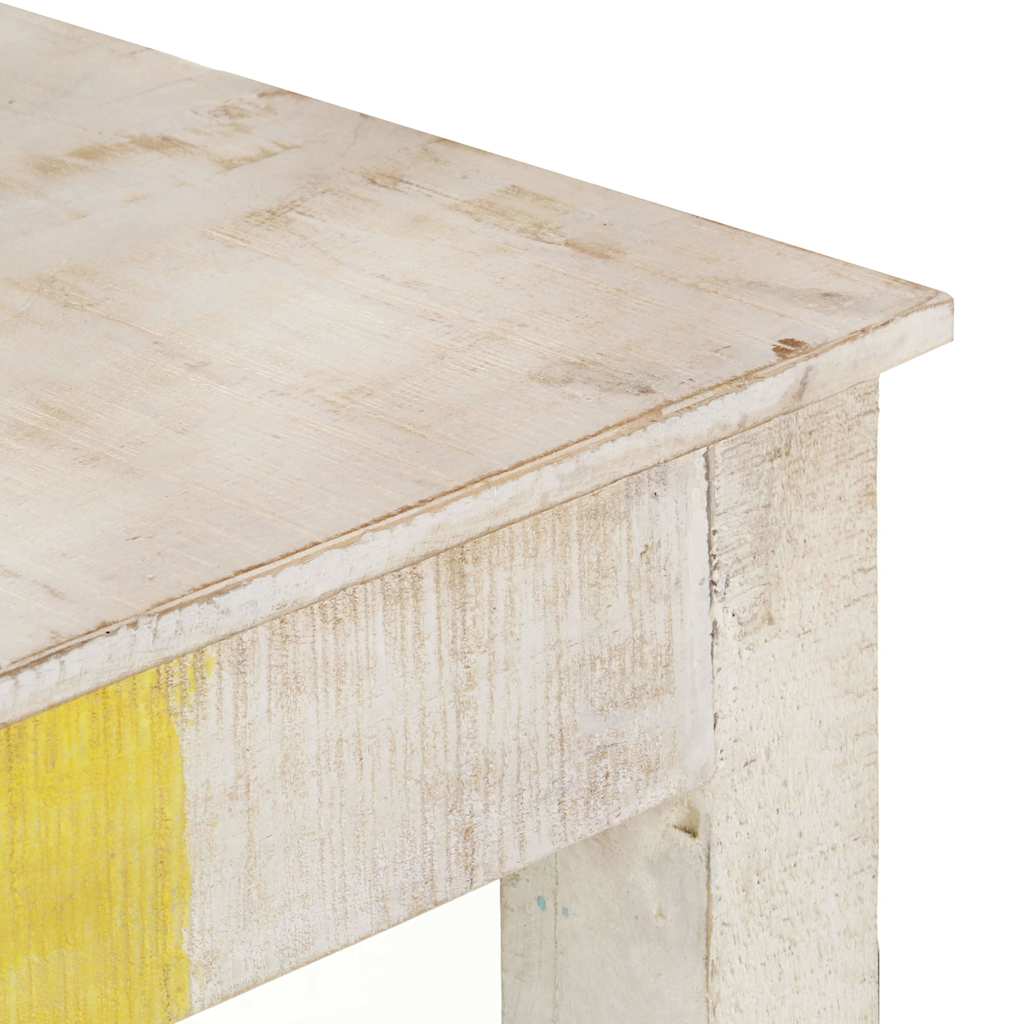 Konsolentisch Weiß 115x35x77 cm Raues Mangoholz