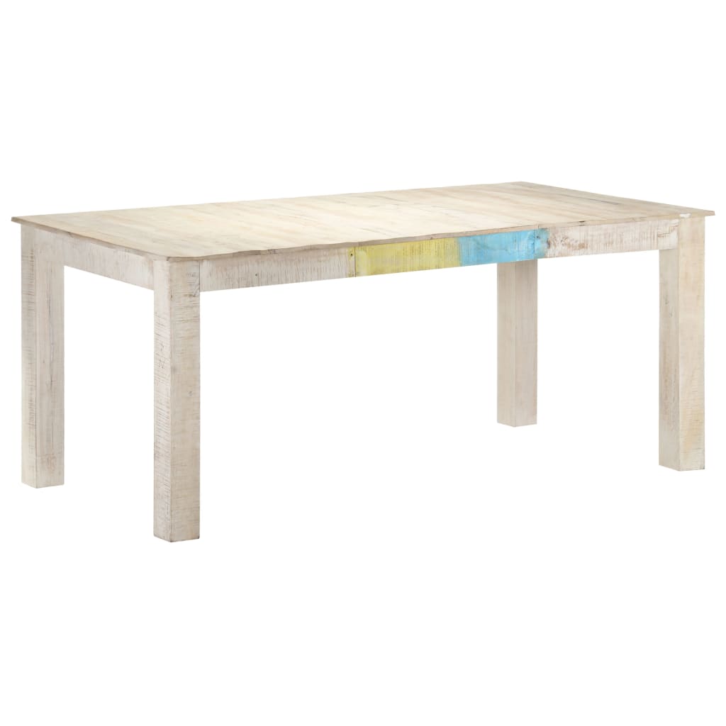 Esstisch Weiß 180x90x76 cm Mango Massivholz