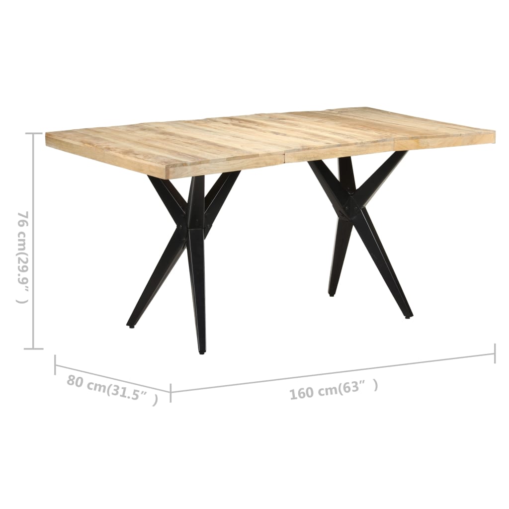 Esstisch 160x80x76 cm Raues Mangoholz