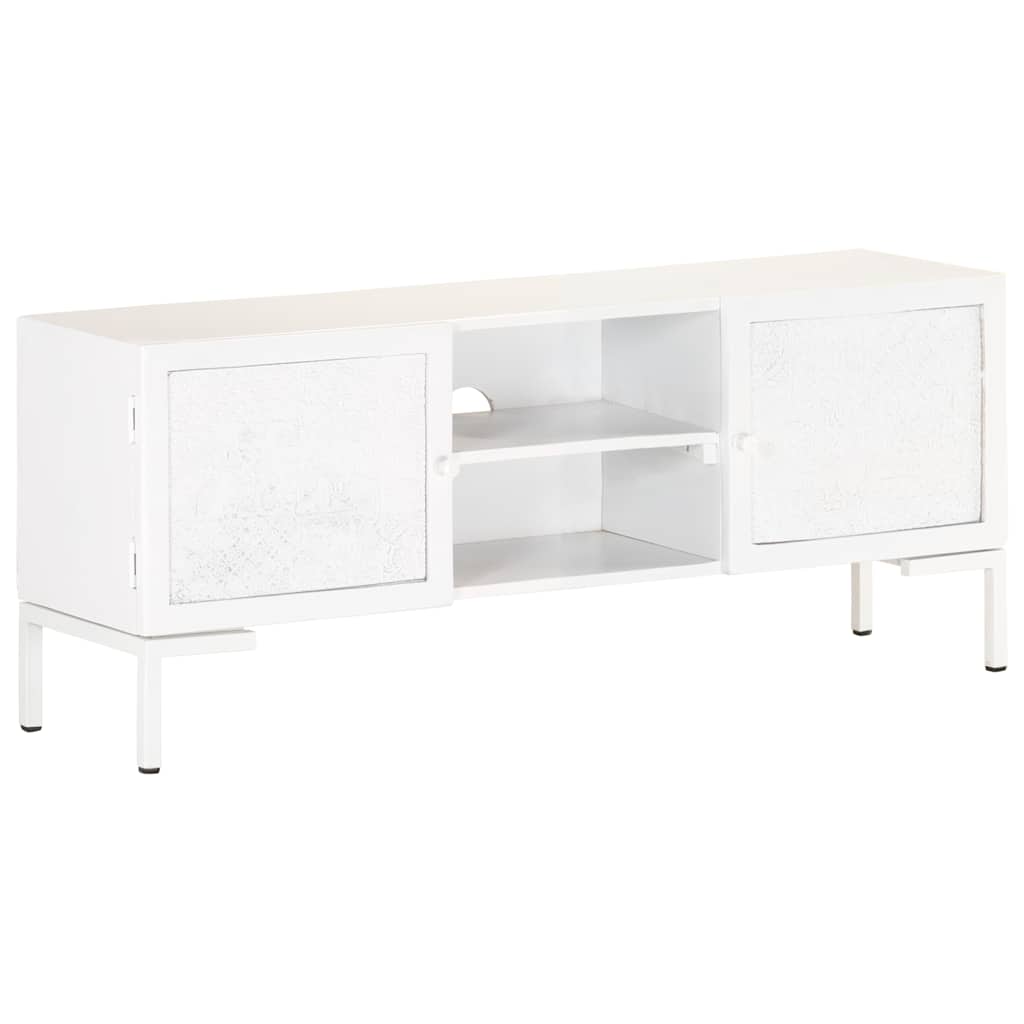 TV-Schrank Weiß 115x30x46 cm Massivholz Mango