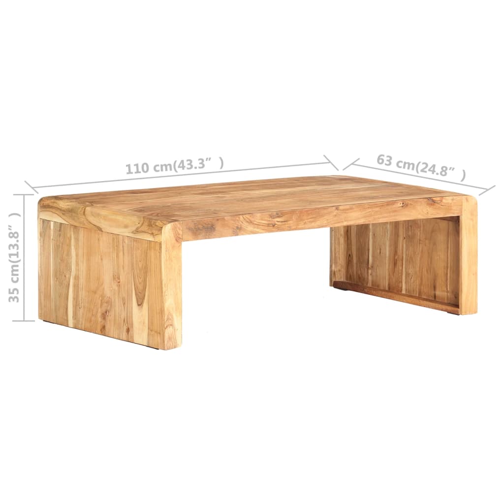 Couchtisch 110x63x35 cm Massivholz Akazie