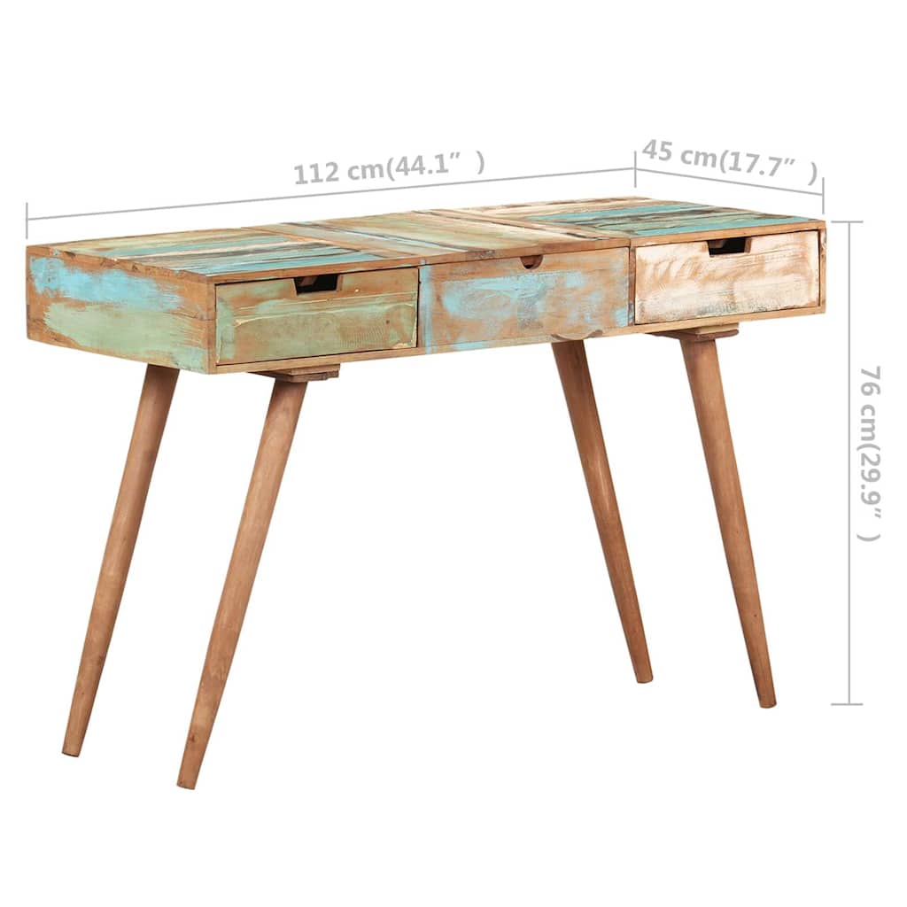 Schminktisch mit Spiegel 112x45x76 cm Altholz Massiv
