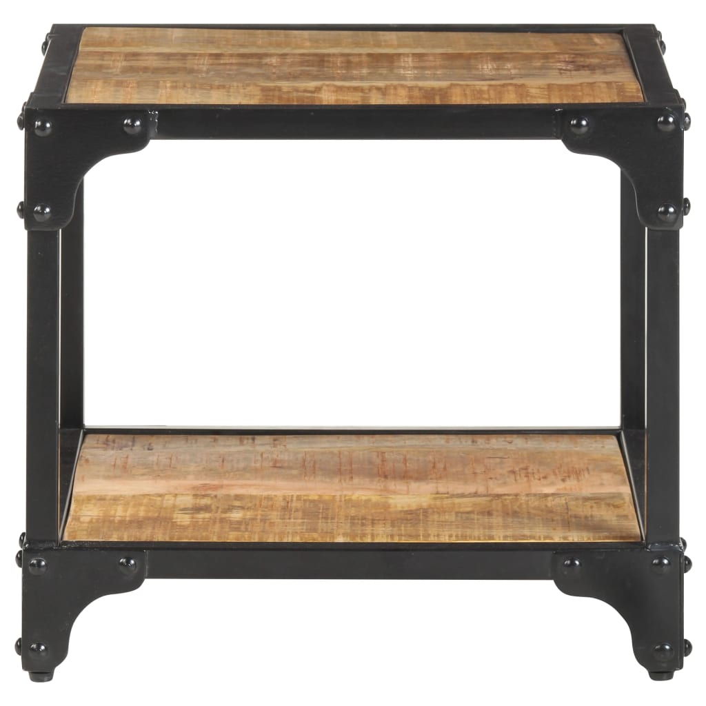 Couchtisch 40x40x36 cm Raues Mango-Massivholz