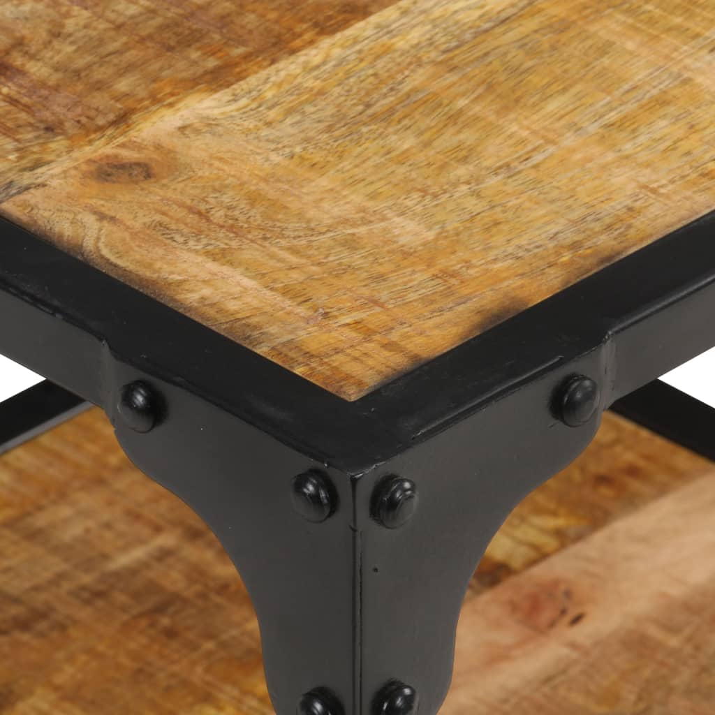 Couchtisch 40x40x36 cm Raues Mango-Massivholz