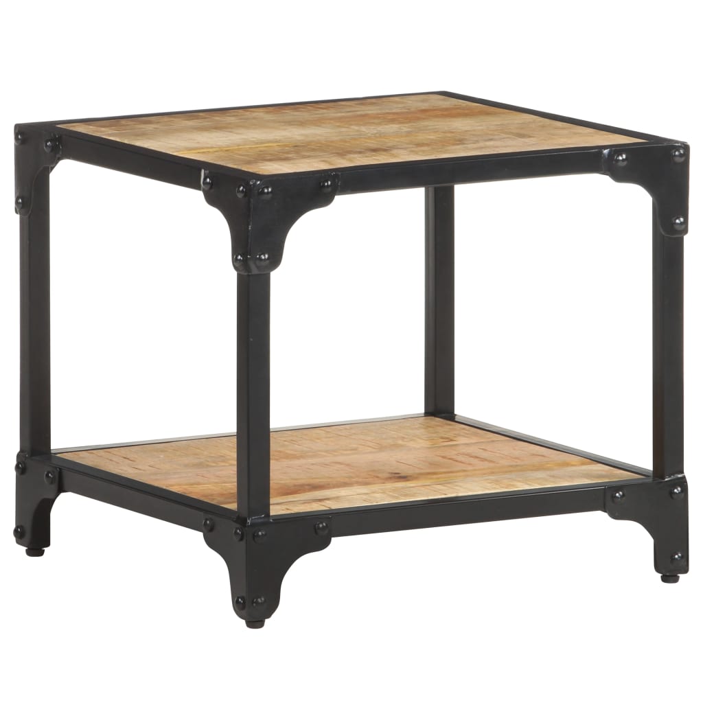 Couchtisch 40x40x36 cm Raues Mango-Massivholz