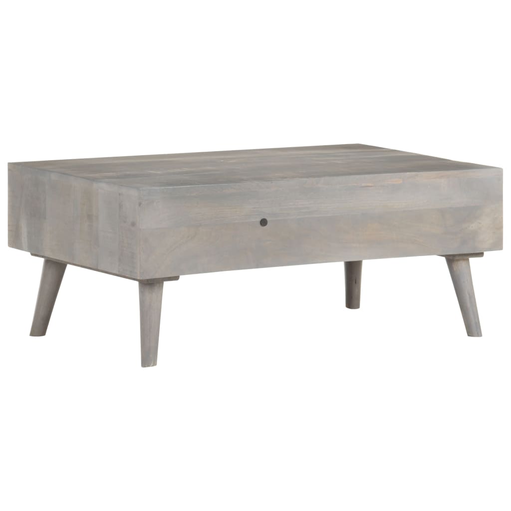 Table basse grise 100x60x40 cm Bois de manguier massif brut