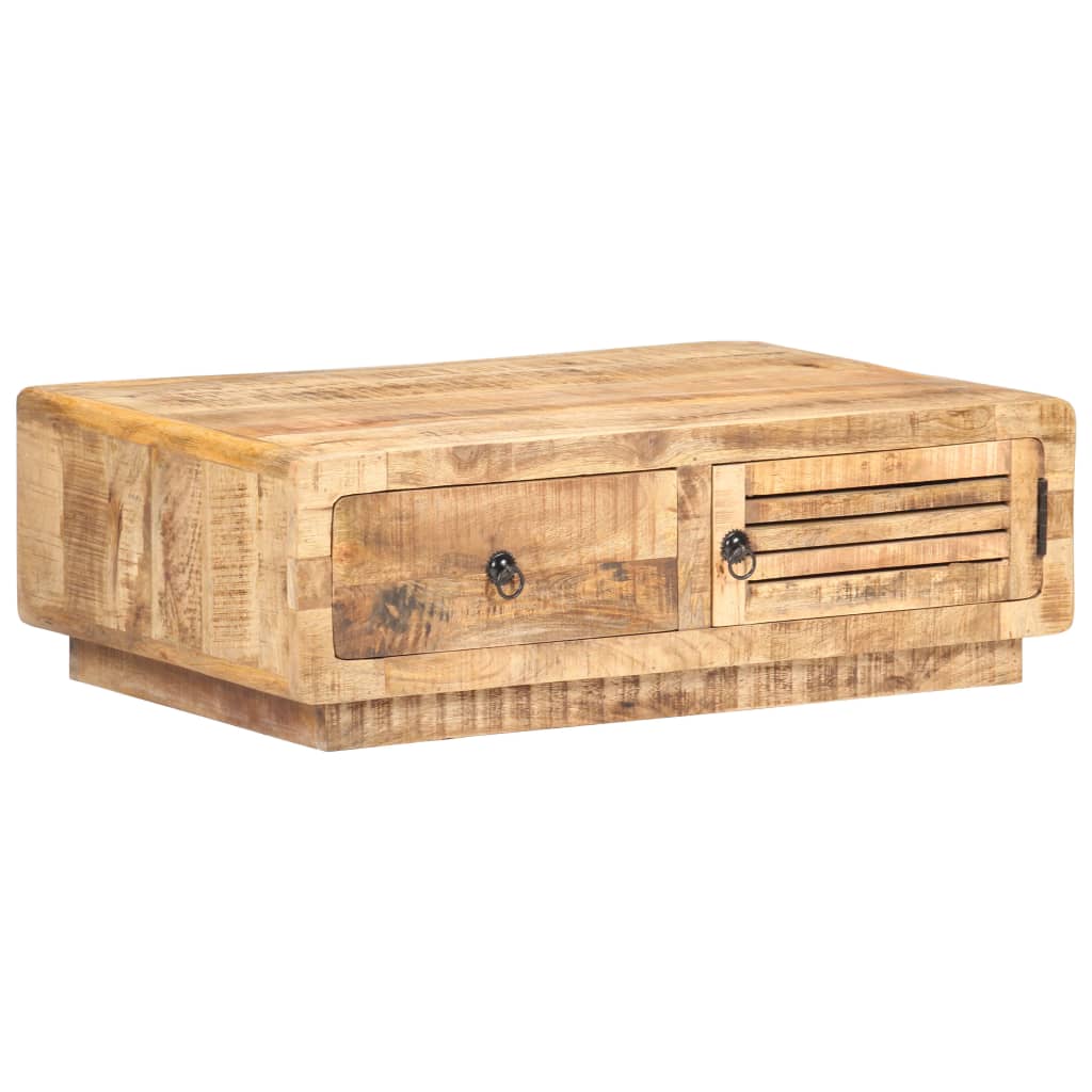 Table basse 90x60x29 cm Bois de manguier brut