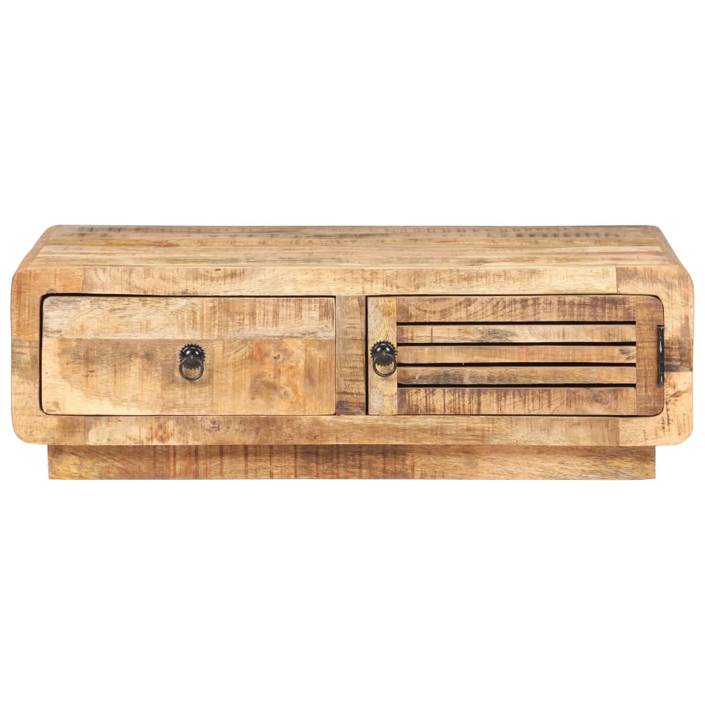 Table basse 90x60x29 cm Bois de manguier brut