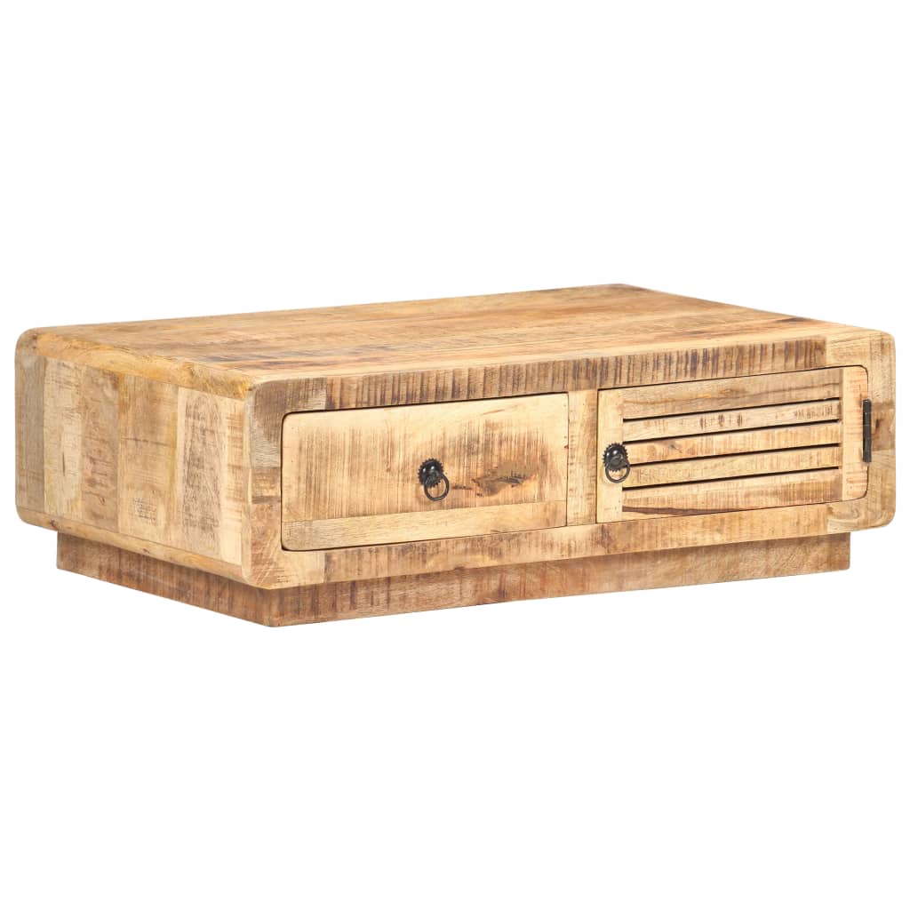 Table basse 90x60x29 cm Bois de manguier brut