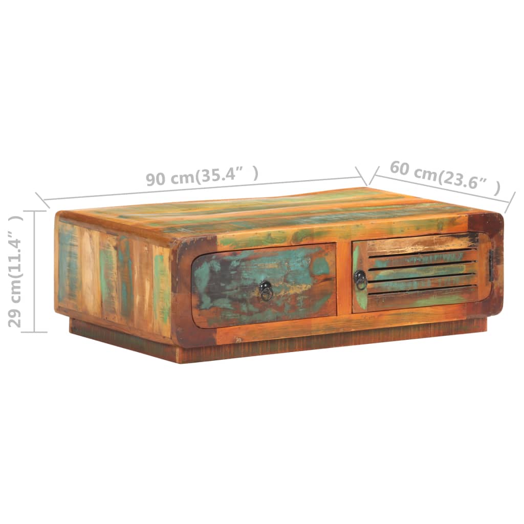 Couchtisch 90x60x29 cm Altholz Massiv