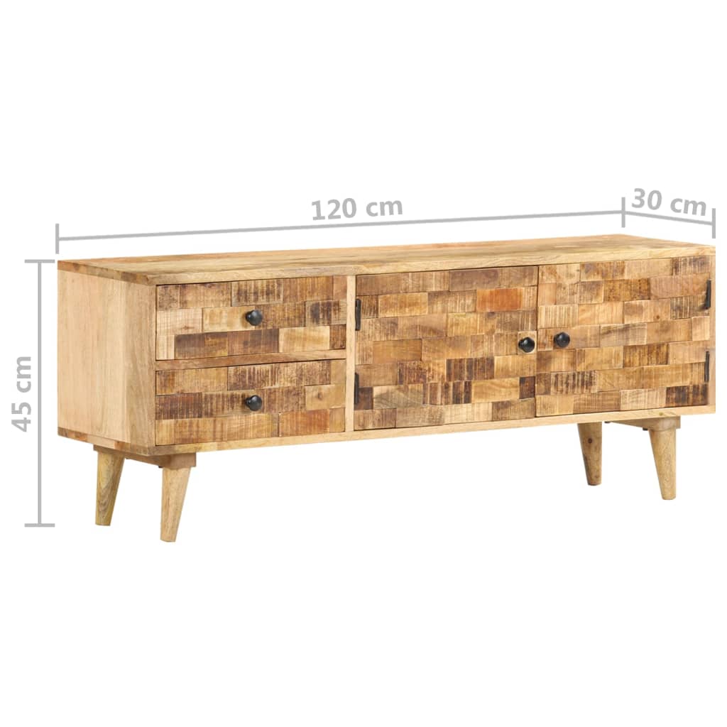 TV-Schrank 120x30x45 cm Mangoholz Massiv