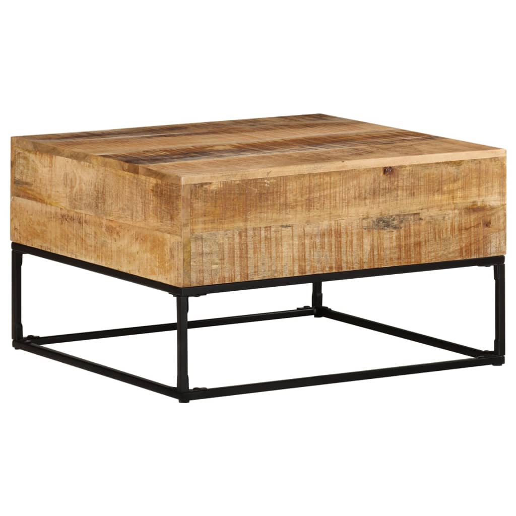 Couchtisch 68x68x41 cm Raues Mangoholz