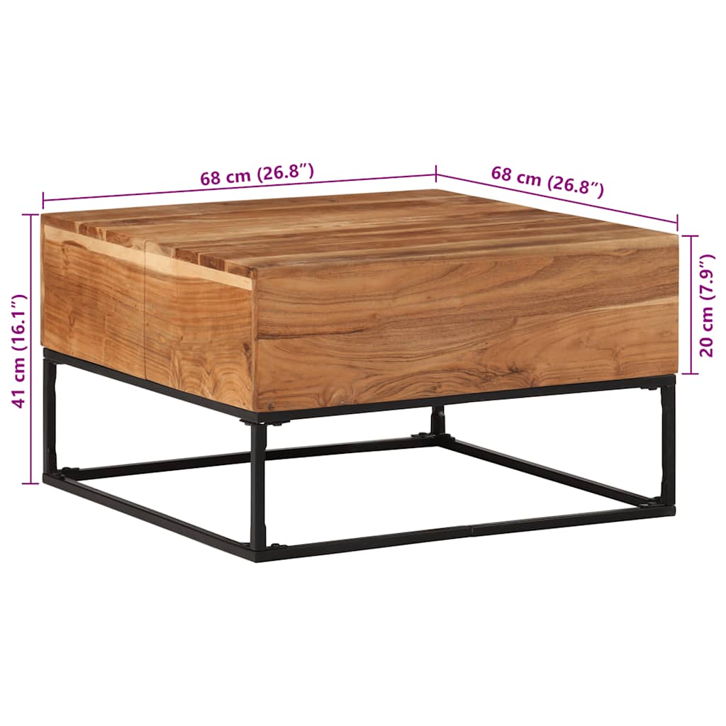 Couchtisch 68x68x41 cm Massivholz Akazie