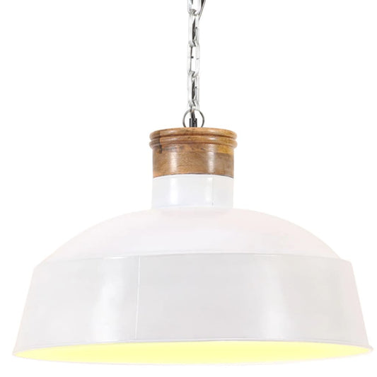 Hängelampe Industriestil 32 cm Weiß E27