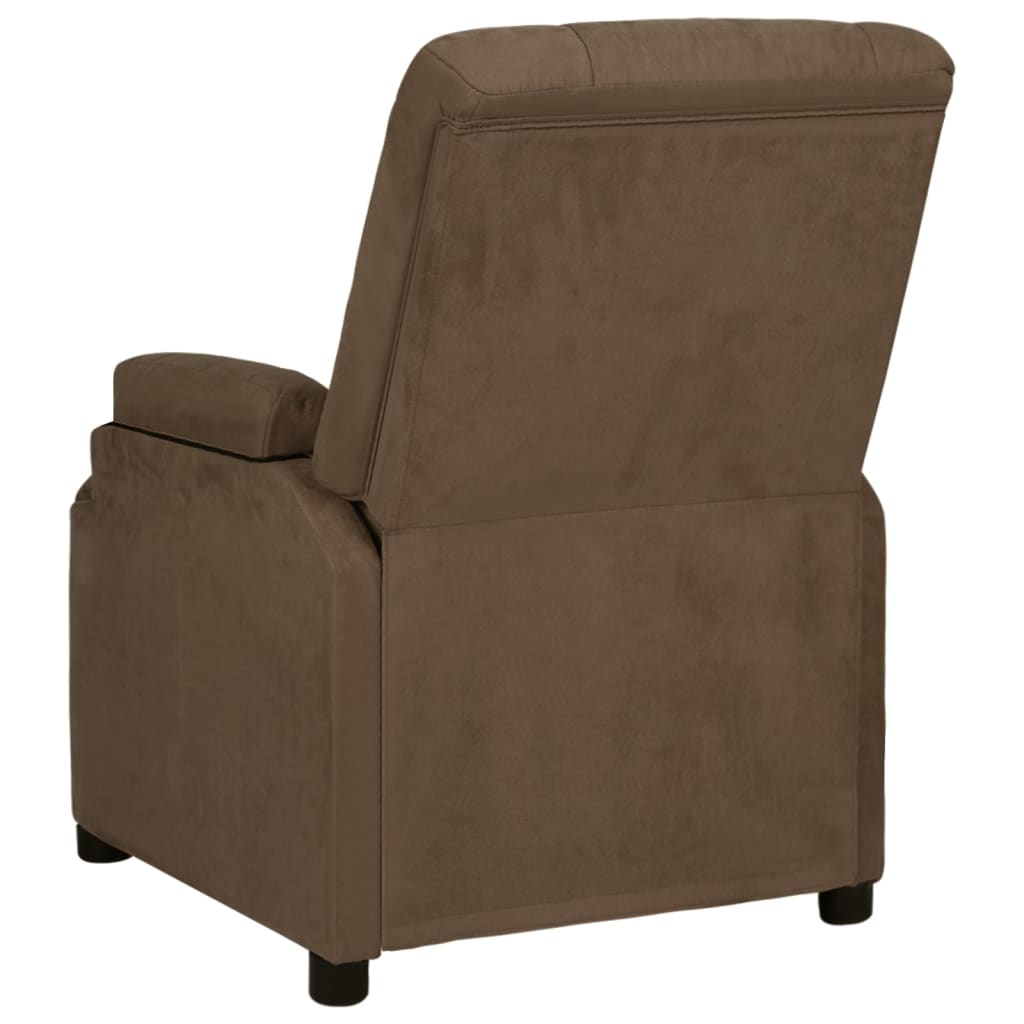 Relaxsessel Braun Wildleder-Optik