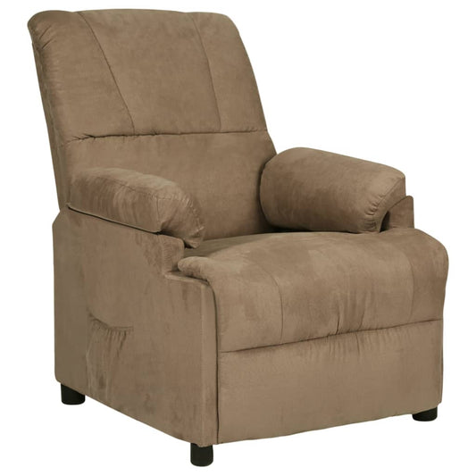 Relaxsessel Taupe Wildleder-Optik