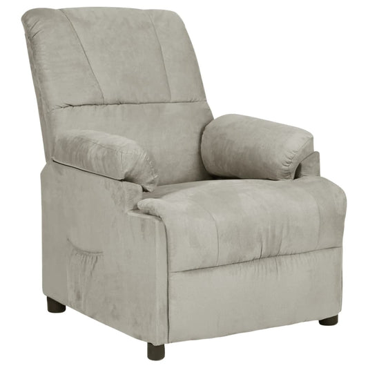 Relaxsessel Hellgrau Wildleder-Optik
