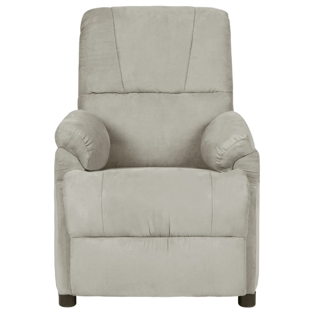 Relaxsessel Hellgrau Wildleder-Optik