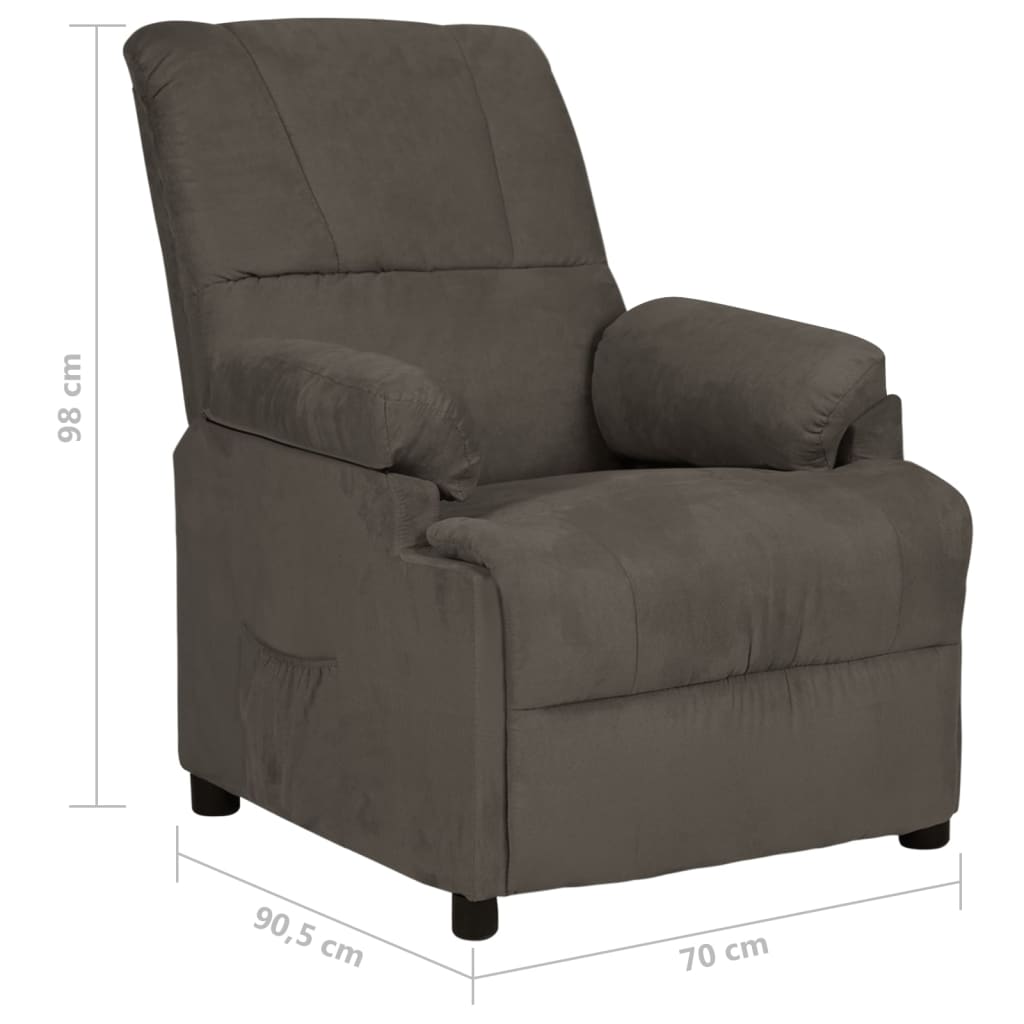 Relaxsessel Dunkelgrau Wildleder-Optik