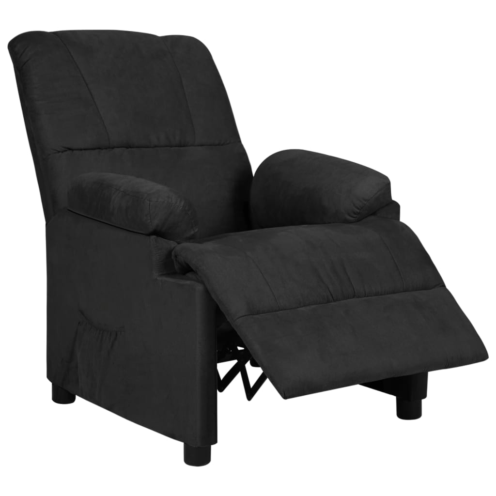 Relaxsessel Schwarz Wildleder-Optik
