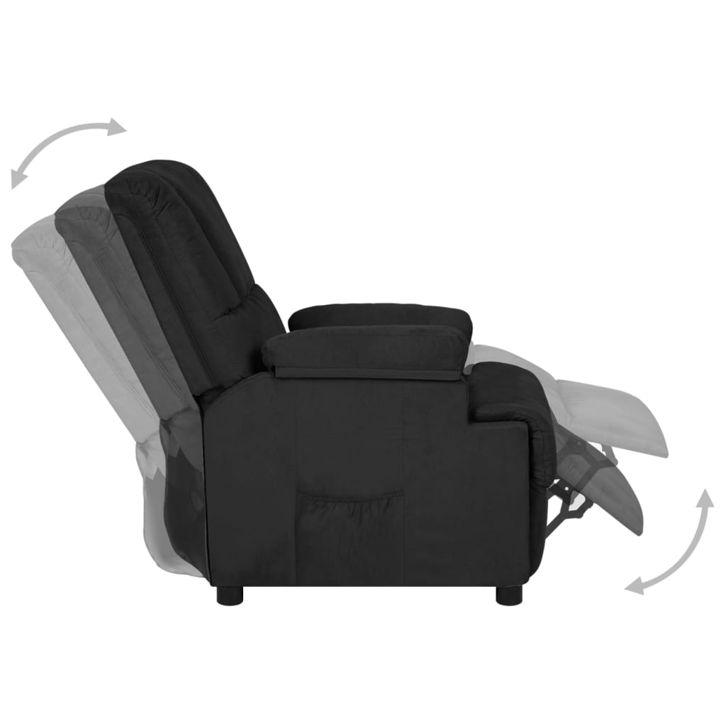 Relaxsessel Schwarz Wildleder-Optik