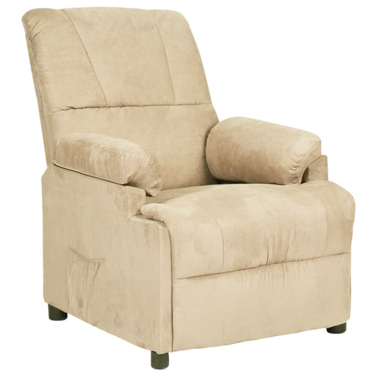 Relaxsessel Creme Wildleder-Optik