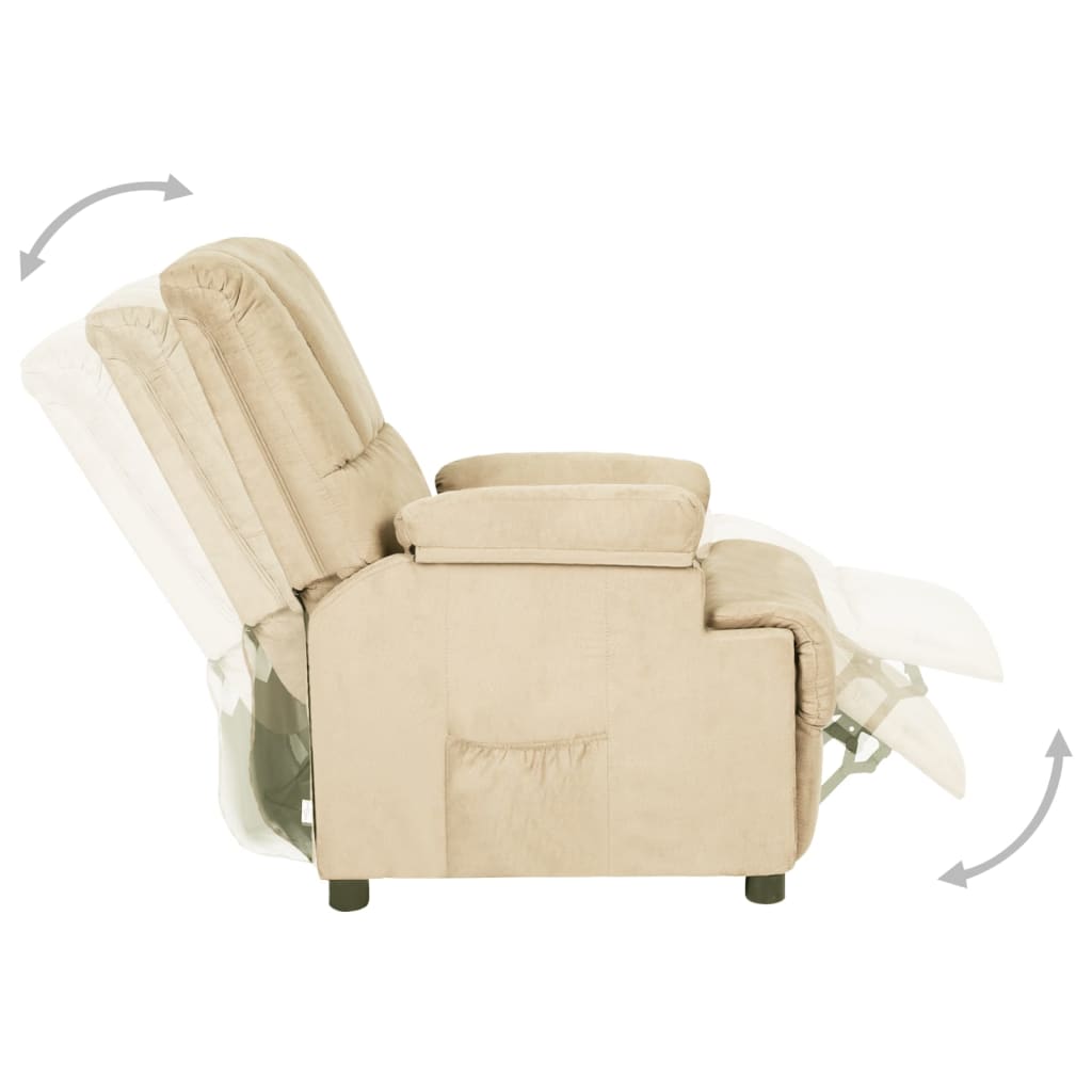 Relaxsessel Creme Wildleder-Optik