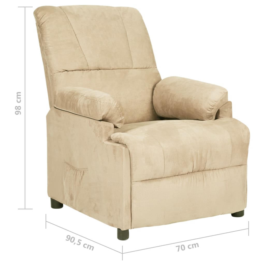 Relaxsessel Creme Wildleder-Optik