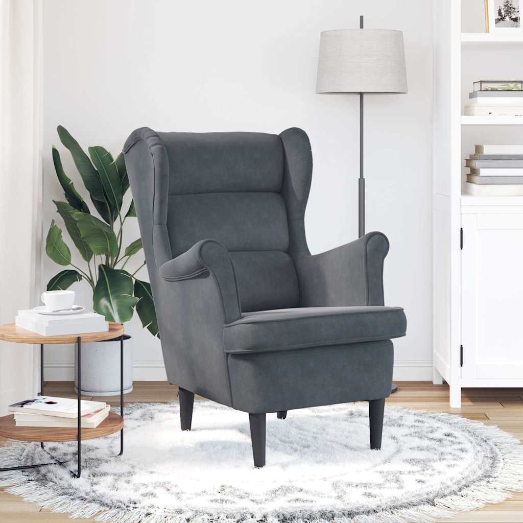 Sessel Dunkelgrau Samt