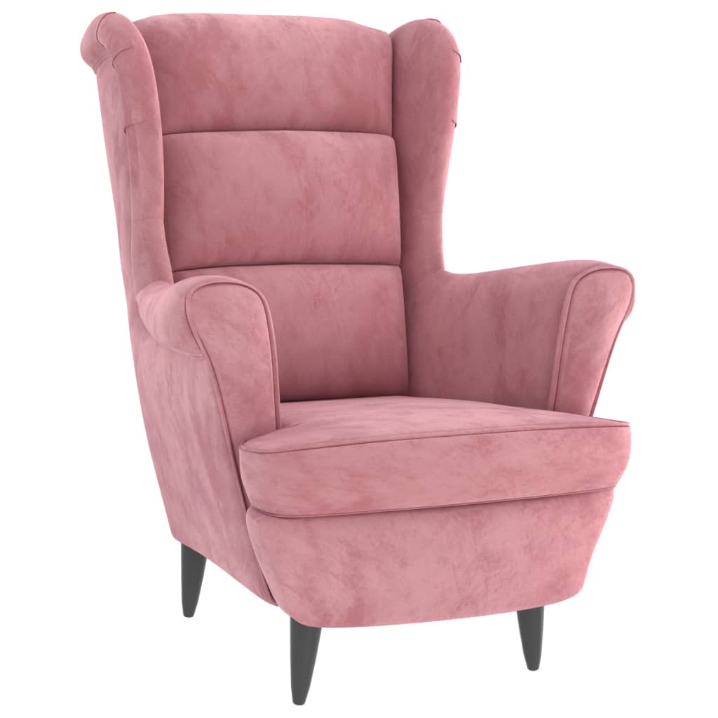 Fauteuil en velours rose