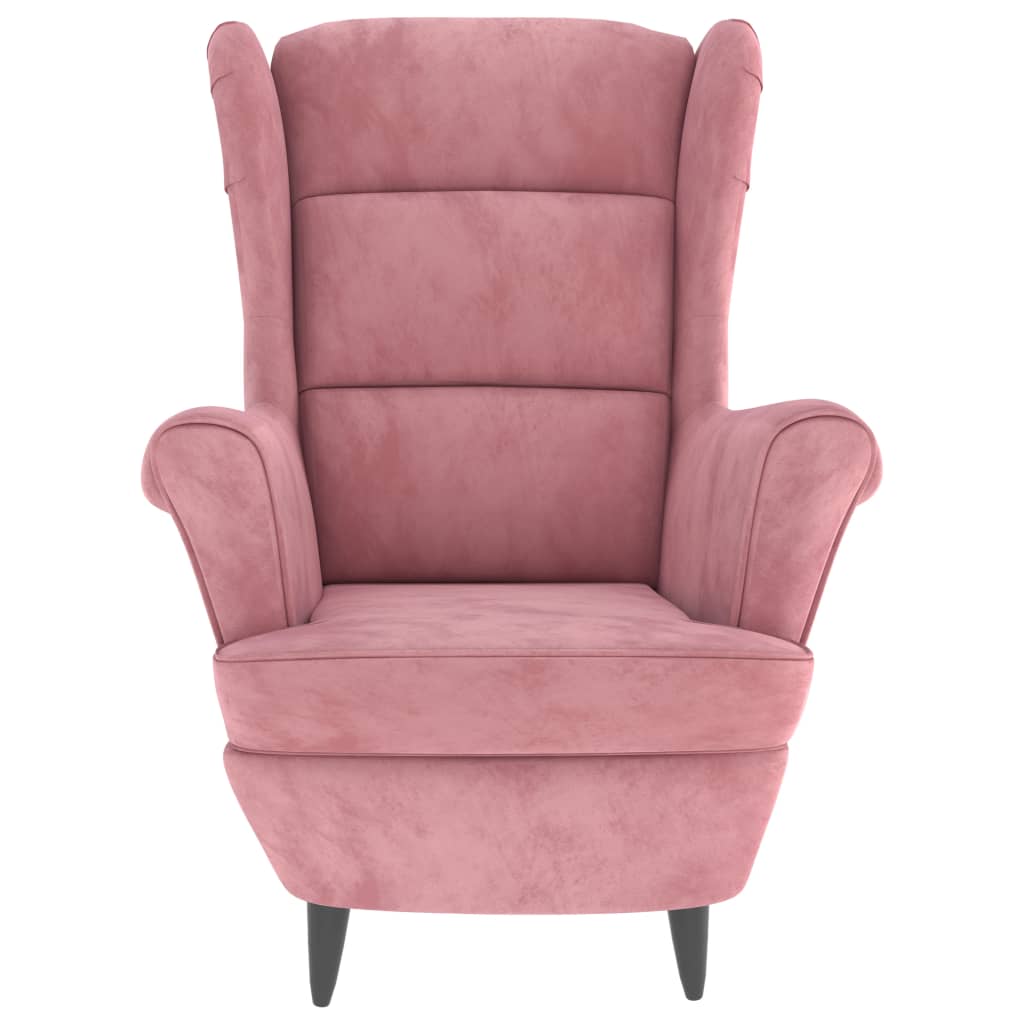 Fauteuil en velours rose