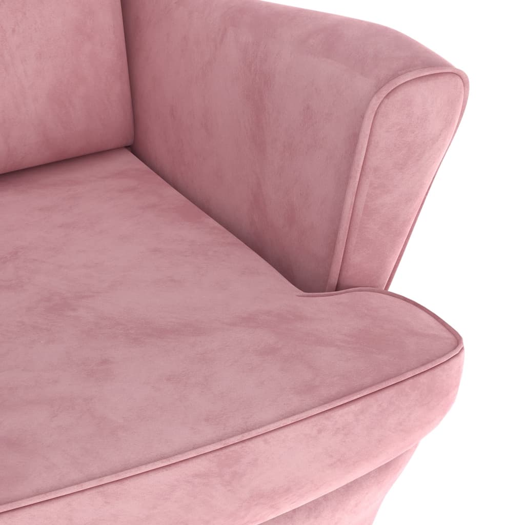 Fauteuil en velours rose