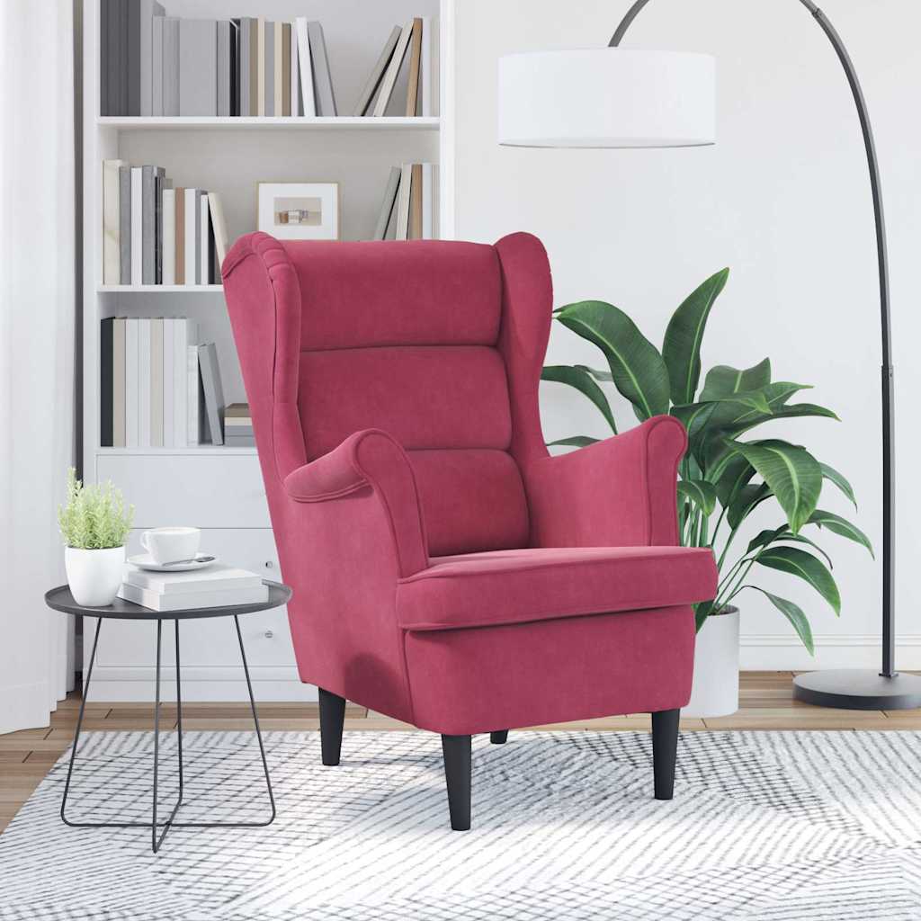 Sessel Weinrot Samt