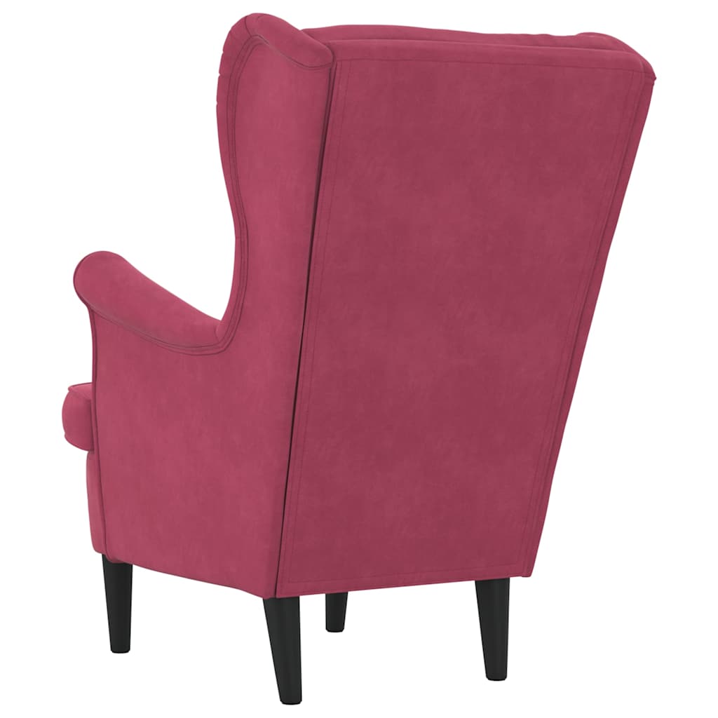 Sessel Weinrot Samt