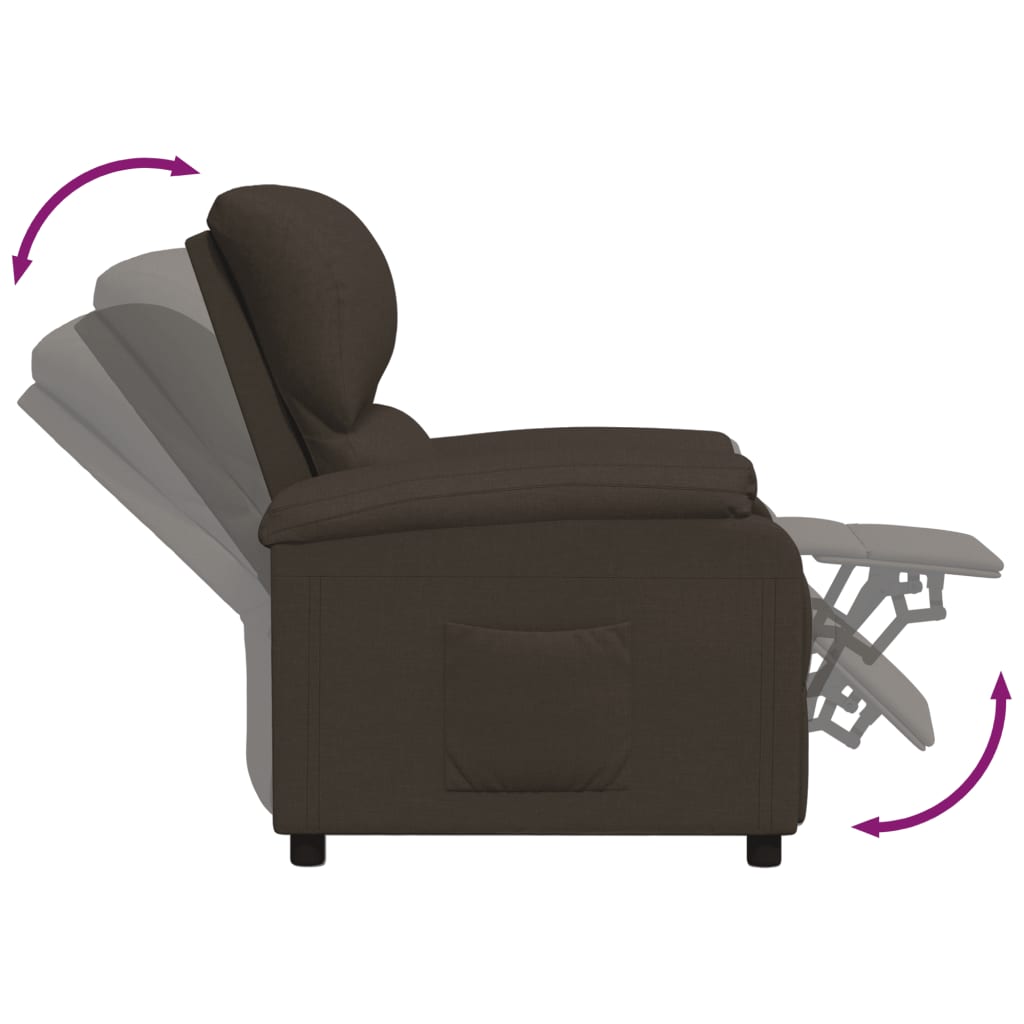 Relaxsessel Dunkelbraun Stoff