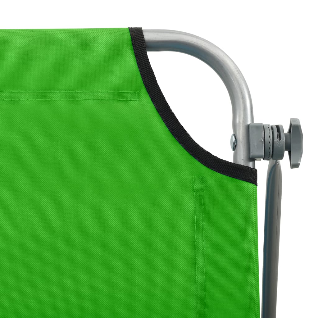 Chaise longue avec toit ouvrant en acier vert
