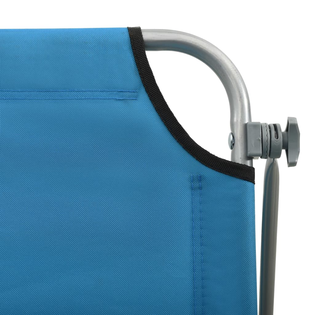 Chaise longue avec toit ouvrant bleu acier