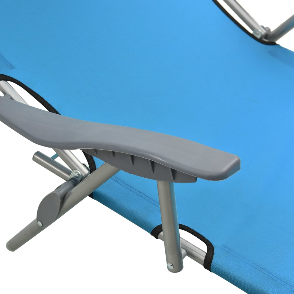 Chaise longue avec toit ouvrant bleu acier