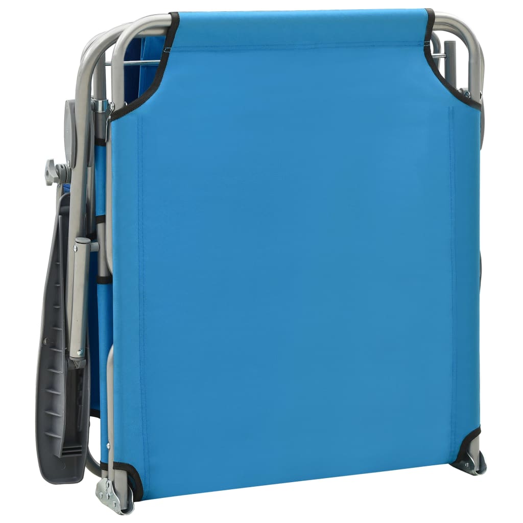 Chaise longue avec toit ouvrant bleu acier