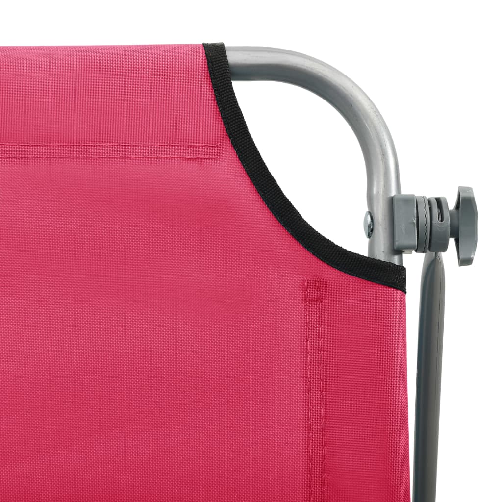 Chaise longue avec toit ouvrant en acier rose
